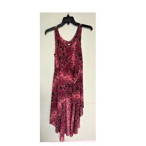 Ali & Kris animal print sheer pink and black high/low midi dress size M